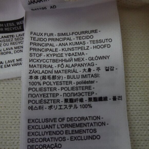 Levi’s Fleece Sweatshirt Women's Size L Ivory Crew Neck Pullover Cozy Furry - Picture 9 of 10